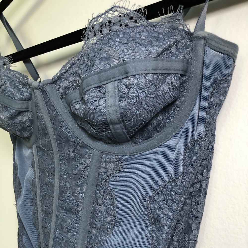 Ocean blue lace corset top